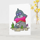 Carte Dauphin avec des lunettes (Fleur jaune)