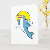 Carte Dauphin avec pneus de fitness (Fleur jaune)