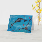 Carte Dauphin & Calf Dream (Fleur jaune)