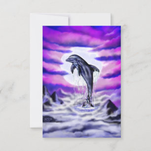 Carte Dauphin clair de lune