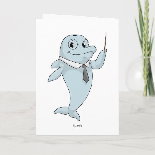 Carte Dauphin comme enseignant avec un pointeur (Dos)