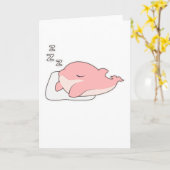 Carte Dauphin dormant sur un oreiller (Fleur jaune)