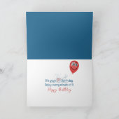 Carte Dauphin du 9e anniversaire avec ballon rouge (Intérieur)
