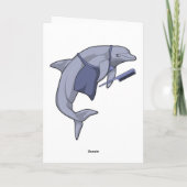 Carte Dauphin en coiffeur avec peigne (Dos)