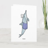 Carte Dauphin en cuisinier avec un chapeau de chef (Dos)