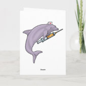 Carte Dauphin en infirmière avec seringue (Dos)