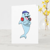 Carte Dauphin sur Écouter de la musique (Fleur jaune)