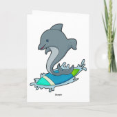 Carte Dauphin surfeur avec planche de surf (Dos)