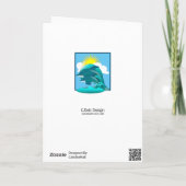 Carte Dauphins bleus bondissants Personnalisés (Dos)