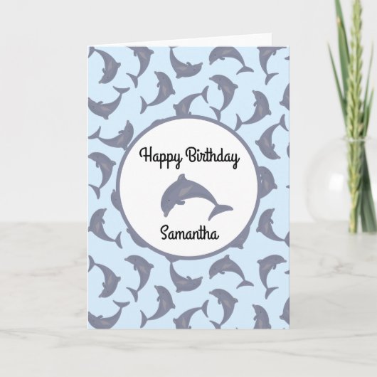 Carte Dauphins dans la mer Motif Anniversaire (Devant)