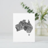 Carte d'Australie noir et blanc Art original (Debout devant)