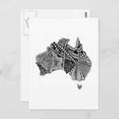 Carte d'Australie noir et blanc Art original (Devant / Derrière)