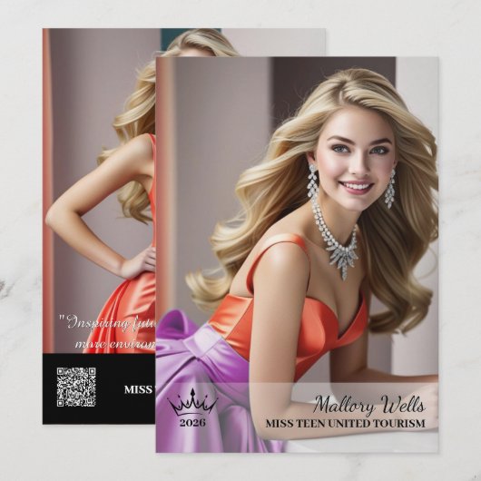 Carte d'auto-graphe du concours de la Couronne ult (Devant / Derrière)