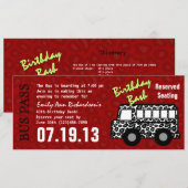 Carte d'autobus Empreinte de léopard fête d'annive (Devant / Derrière)