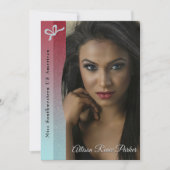 Carte d'autographe Aqua Glitz Ruby Ombre Pageant (Devant)