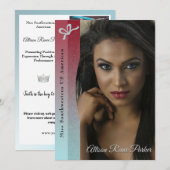 Carte d'autographe Aqua Glitz Ruby Ombre Pageant (Devant / Derrière)