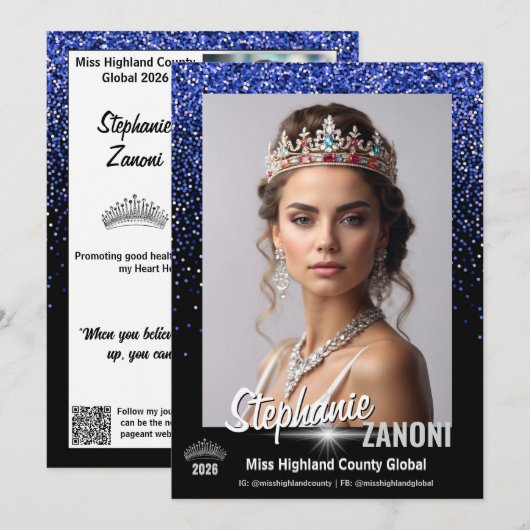 Carte d'autographe de concours Blue Royale | Code (Devant / Derrière)