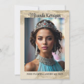 Carte d'autographe de concours de beauté avec desi (Devant)