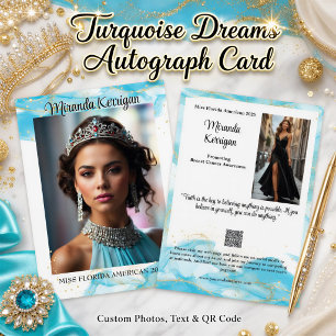 Carte d'autographe de concours de beauté avec desi