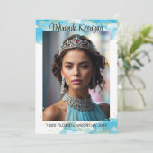 Carte d'autographe de concours de beauté avec desi (Debout devant)