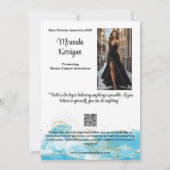 Carte d'autographe de concours de beauté avec desi (Dos)