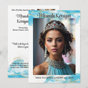 Carte d'autographe de concours de beauté avec desi