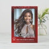 Carte d'autographe de concours de beauté de style (Debout devant)