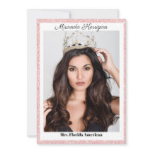 Carte d'autographe de concours de beauté Rose Gold