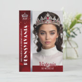 Carte d'autographe de concours de beauté Rouge Gla (Debout devant)