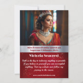 Carte d'autographe de concours de beauté Rouge Gla (Dos)