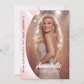 Carte d'autographe de concours de beauté sur plate (Devant)