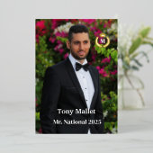 Carte d'autographe de concours masculin (Debout devant)