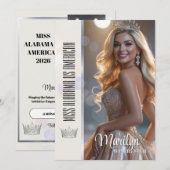 Carte d'autographe de concours pour adolescentes C (Devant / Derrière)