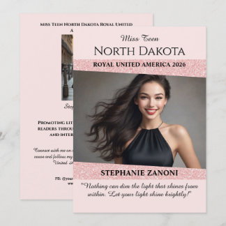 Carte d'autographe de concours Rose Gold Glam Conc