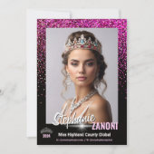 Carte d'autographe de concours Royal Pink Glitter (Devant)