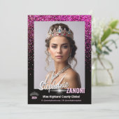 Carte d'autographe de concours Royal Pink Glitter (Debout devant)