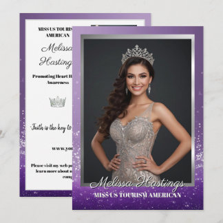 Carte d'autographe de Miss Concours Style Paillett