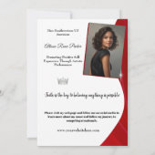 Carte d'autographe Ruby Shine pour les concours de (Dos)