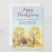 Carte d'automne d'entreprise Thanksgiving Watercol (Devant)