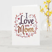 Carte d'automne « Je t'aime maman » (Fleur jaune)