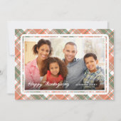 Carte d'automne Plaid Thanksgiving Photo Flat Holi (Devant)