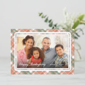 Carte d'automne Plaid Thanksgiving Photo Flat Holi (Debout devant)