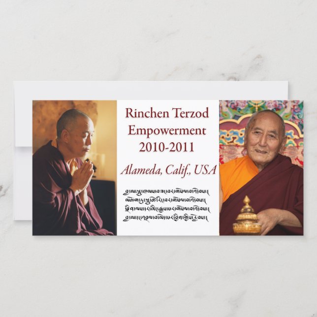 Carte d'autonomisation Rinchen Terzod (Devant)