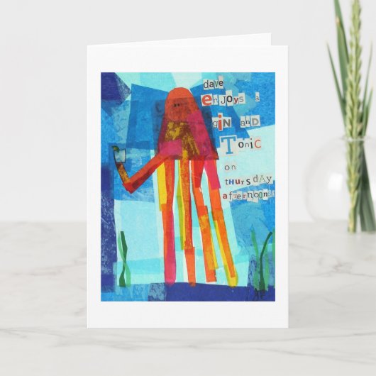 Carte Dave apprécie un genièvre et un tonique (Devant)