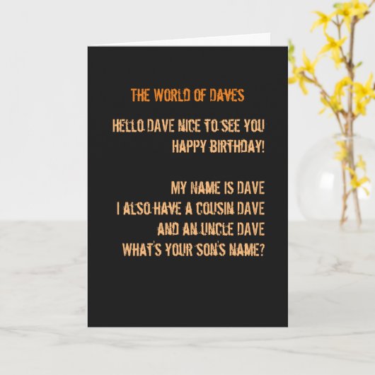 Carte DAVE avec le fils John (Fleur jaune)