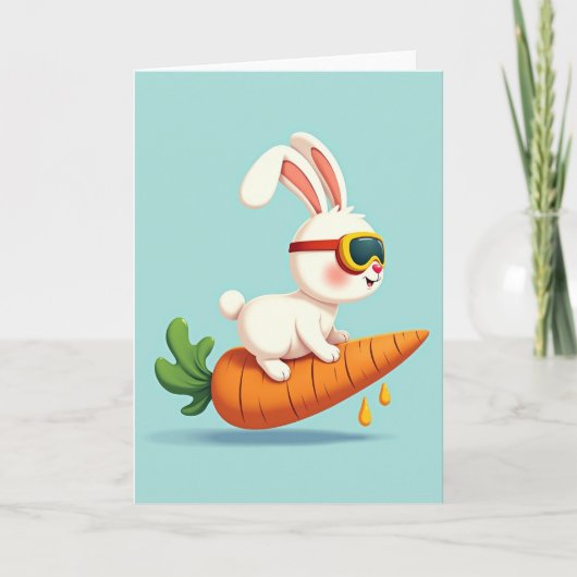 Carte d'aventure de lapin avec grosse carotte (Devant)