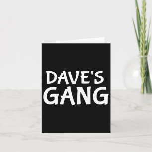 Carte Dave's Gang Prénom Dave Bachelor Mariage du Parti