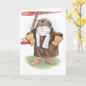 Carte d'aviateur de lapin d'as (Fleur jaune)