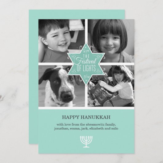 Carte David Hanoukka (Devant / Derrière)