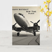 Carte d'avion vintage intemporel (Fleur jaune)